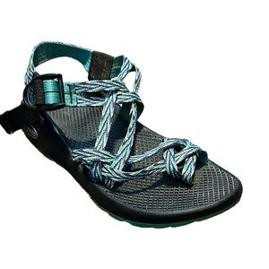 CHACO Women's Green & Blue Comfortable Classic Athletic Outdoor Sandal-SIze 6